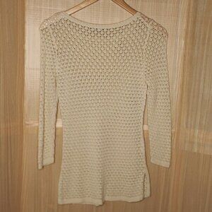 Ann Taylor Womens Open Knit Tunic Sweater Medium